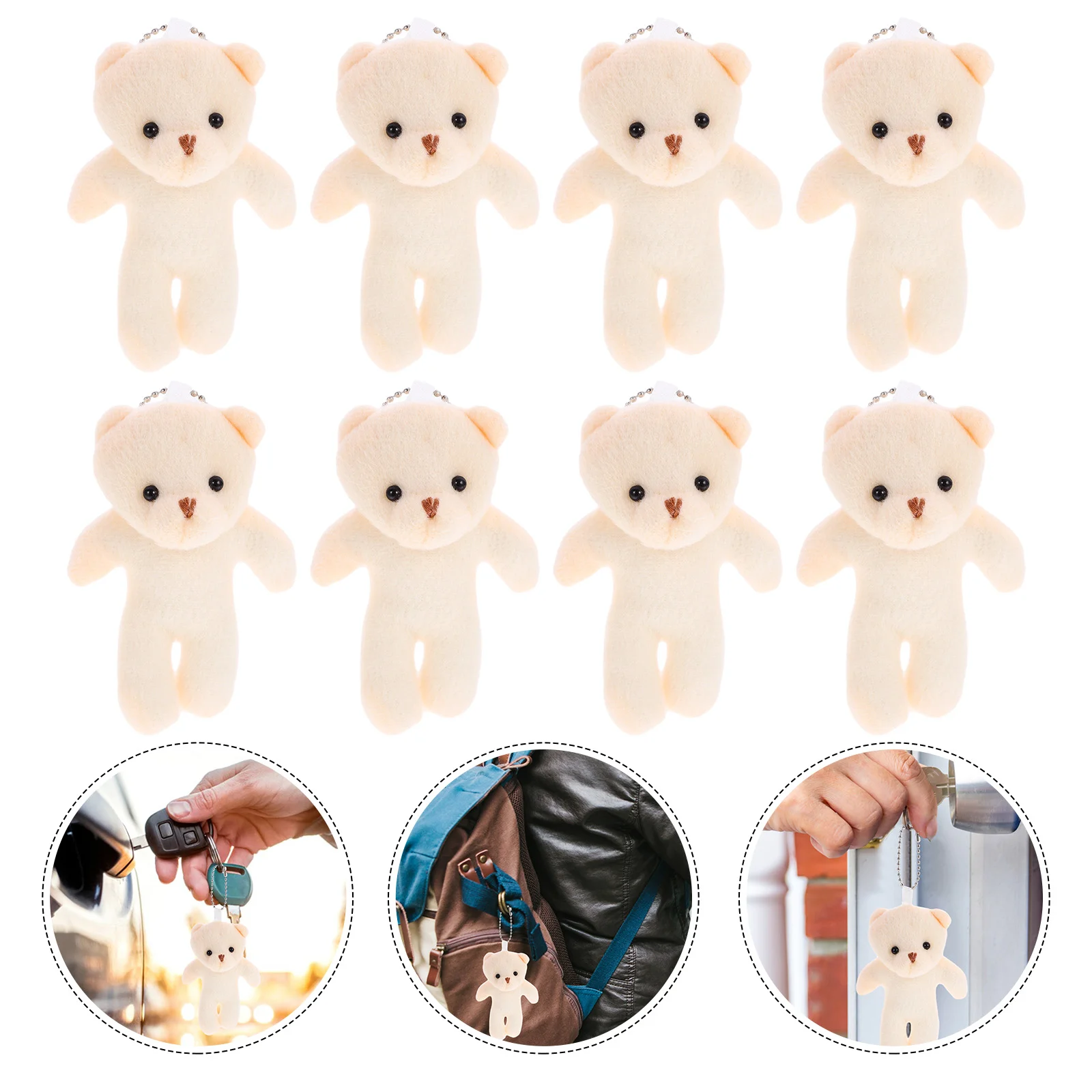 

Animal Plush Bear Stuffed Animals for Key Chain Portable Pendant Tiny Bears