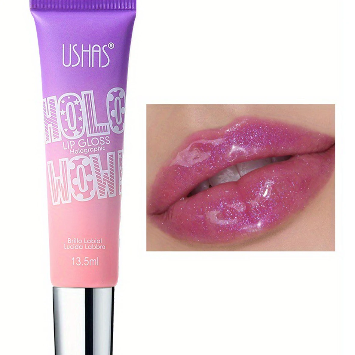 USHAS 3 perlas de espejo coloridas con esmalte de labios flash color duradero doe labio hidratante labio miel