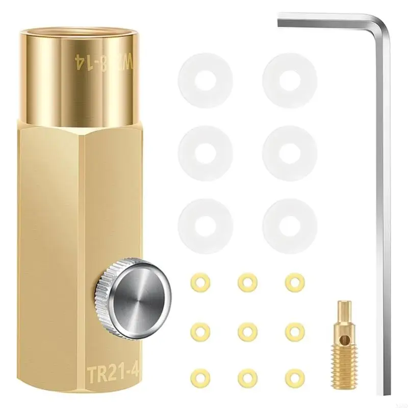 

CO2 Refill Pack Adapter Brass Homebrew Connection Accessory for CO2 Sodas Stream Tanks Filler Tr21-4 to W21.8-14 N58D