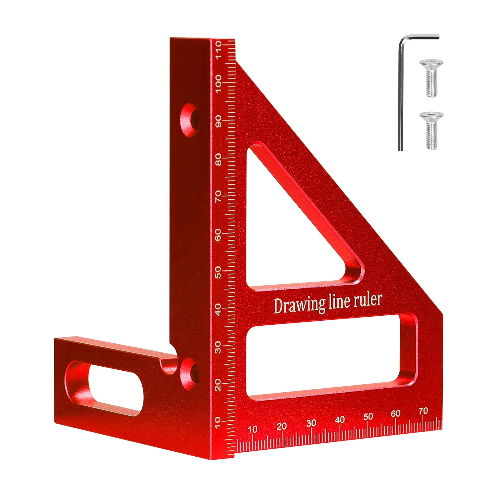 Aluminum Alloy Multi Angle Measuring Ruler Woodworking Square Protractor 45° 90° Triangle-Ruler Multifunctional Measuring Tool