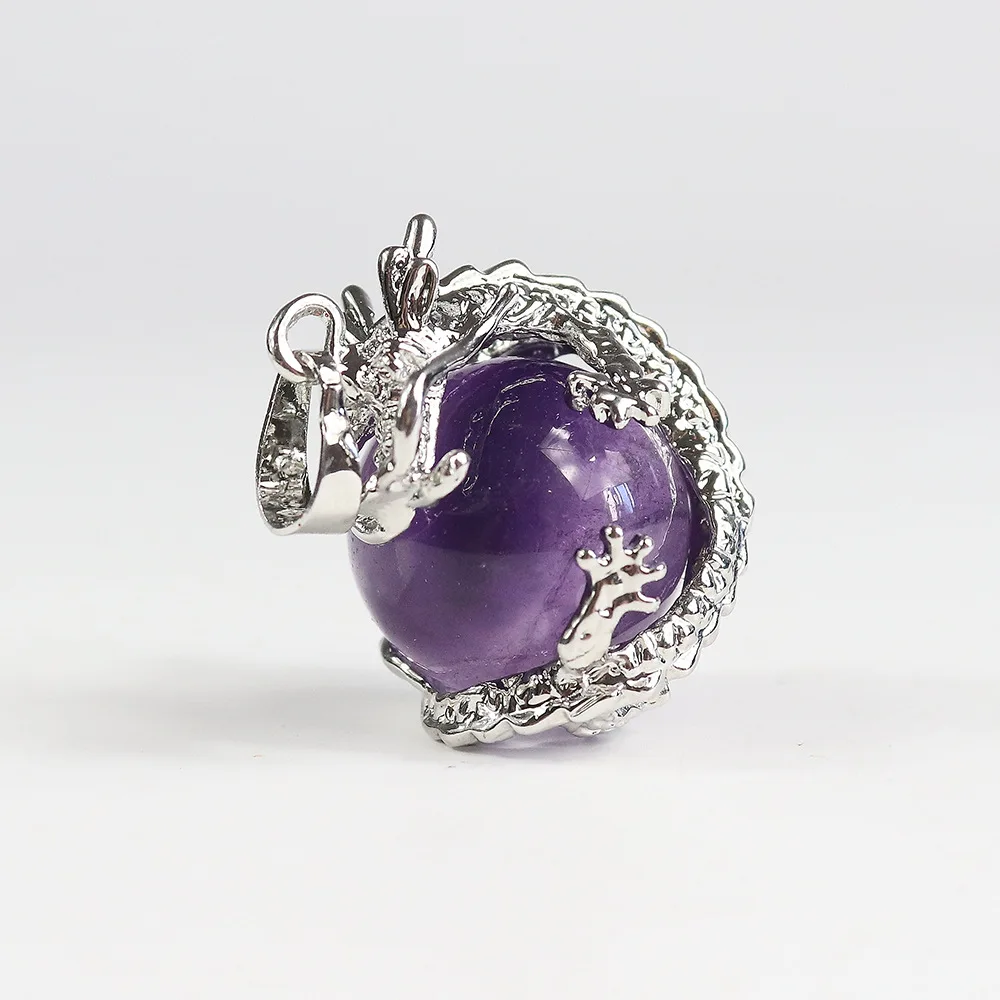 

Новое ожерелье с подвеской в виде фиолетового хрустального дракона, украшенное круглыми бусинами, модные аксессуары, австрийский хрусталь