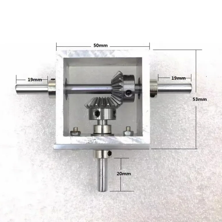 Precision Mini Gearbox, 90 Degree Steering Fit into 15 Square Small Bevel Gear or Worm Gear Box