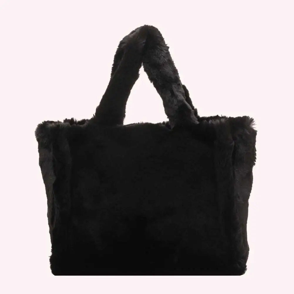 

Женская плюшевая сумка на плечо, мягкая пушистая сумка-тоут, милая сумка-хобо из искусственного меха, модная дорожная рабочая сумка большой вместительности