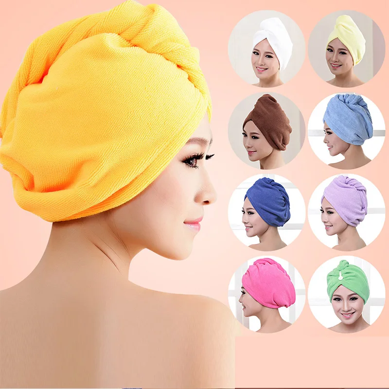 1pcs  Microfibre After Shower Hair Drying Wrap Womens Girls Lady\'s Towel Quick Dry  Hat Cap Head  Bathing Tools Turban