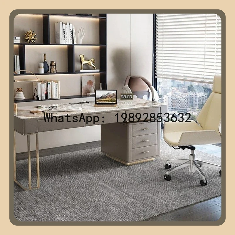AA Modern Slate Desk Computer Desk Simple Study Stainless Steel Writing Desk living room decoration