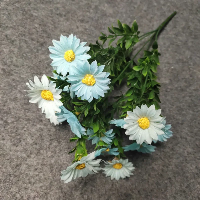 

Artificial Daisy Bouquet Silk Fake Flowers Wedding Decorative Pink Flower Simulation Crystal Chrysanthemum Hall Decoration