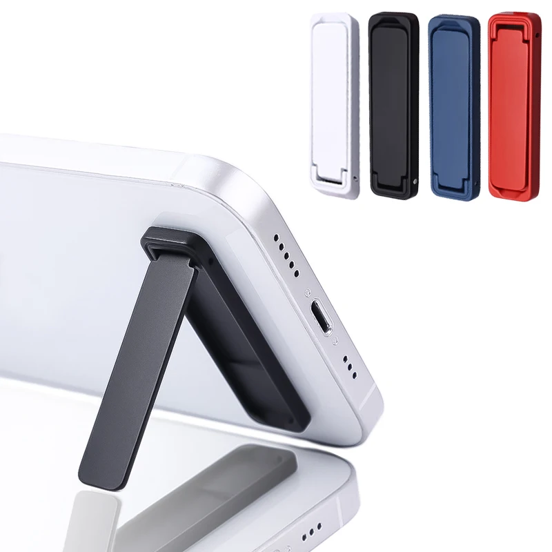 Ultra Thin Mini Metal Folding Mobile Phone Bracket Back Sticker Alloy Invisible Phone Desktop Stand Support For iPhone Samsung