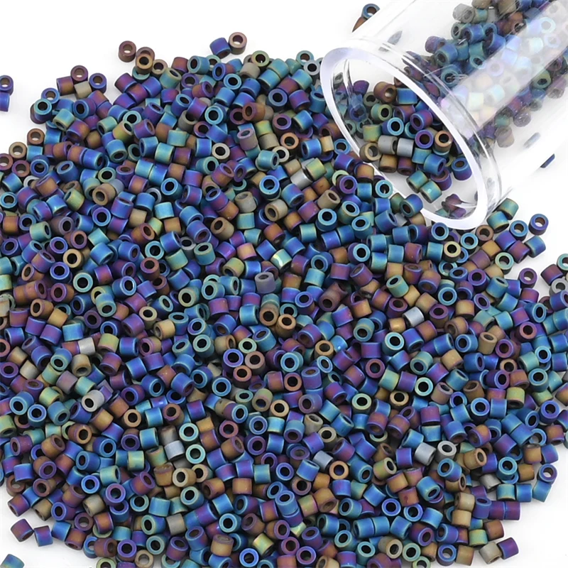 1.6mm Frosted Metallic Japanese Glass Beads 2000pcs/Pipe Small Craft Beads For Handmade Jewelry DIY Garment Accessories