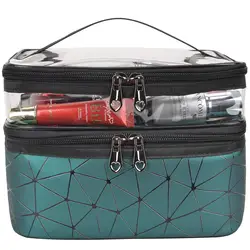 Makeup Bag Double layer Travel Cosmetic Case Make up Organizer Toiletry Bag