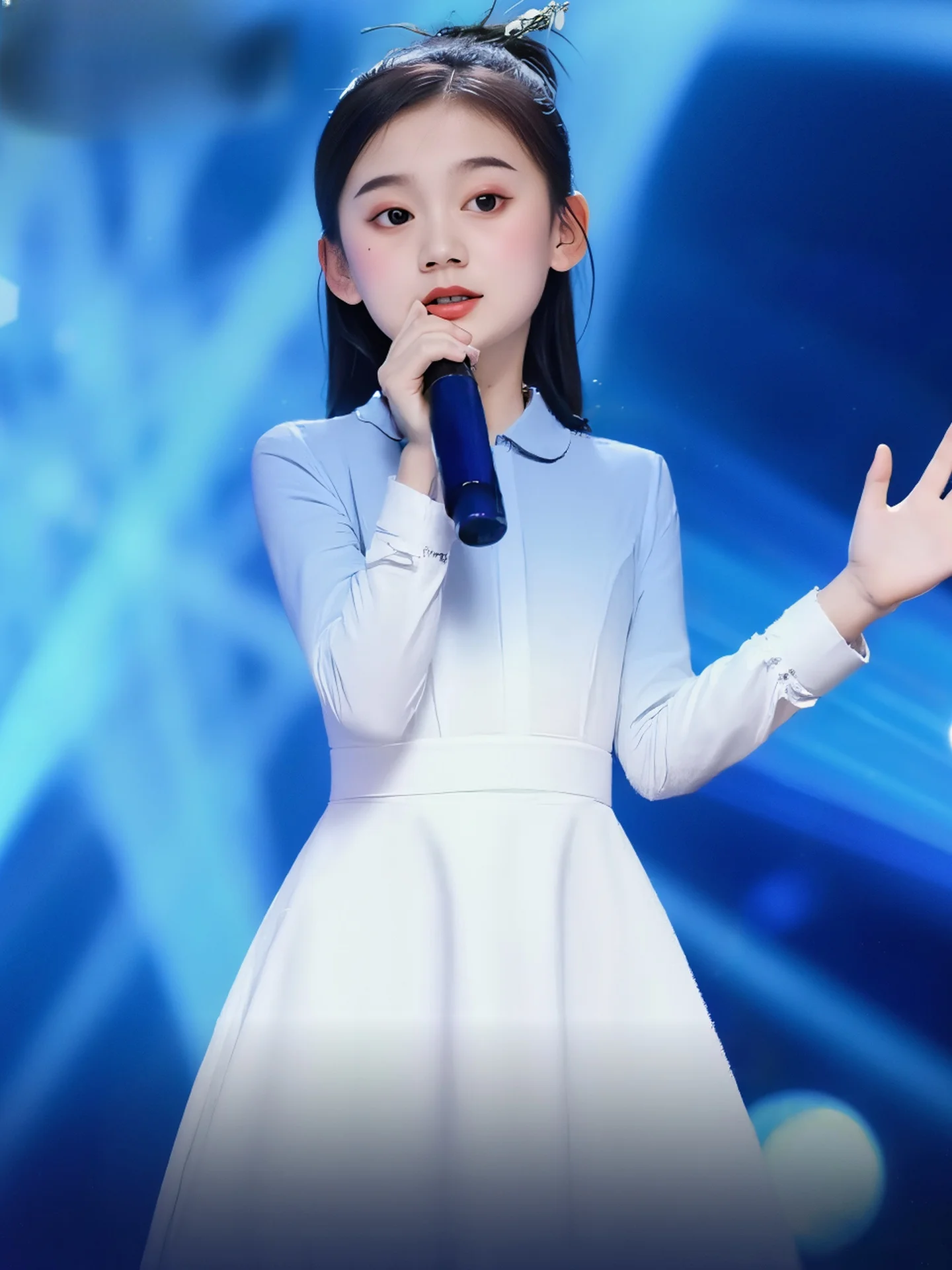 

Патриотический сценический костюм для выступлений, синий, для девочек-школьниц, для ведущих и участниц конкурсов, этнический сценический наряд для начальной и средней школы