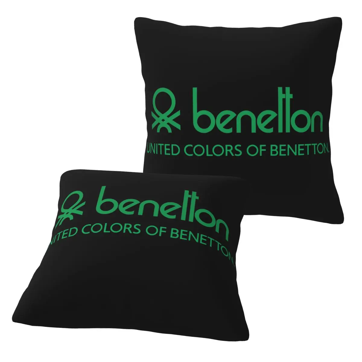 United Colors Of Benetton 2 pcs Square Pillowcase Pillow Cover Cushion Zip Decorative Comfort Throw Pillow for Home Living Room