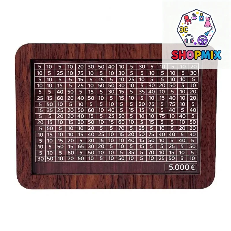 Hucha de madera con hucha reutilizable, hucha de ahorro de objetivos y números, 1000/2000/3000/5000/10000 euros