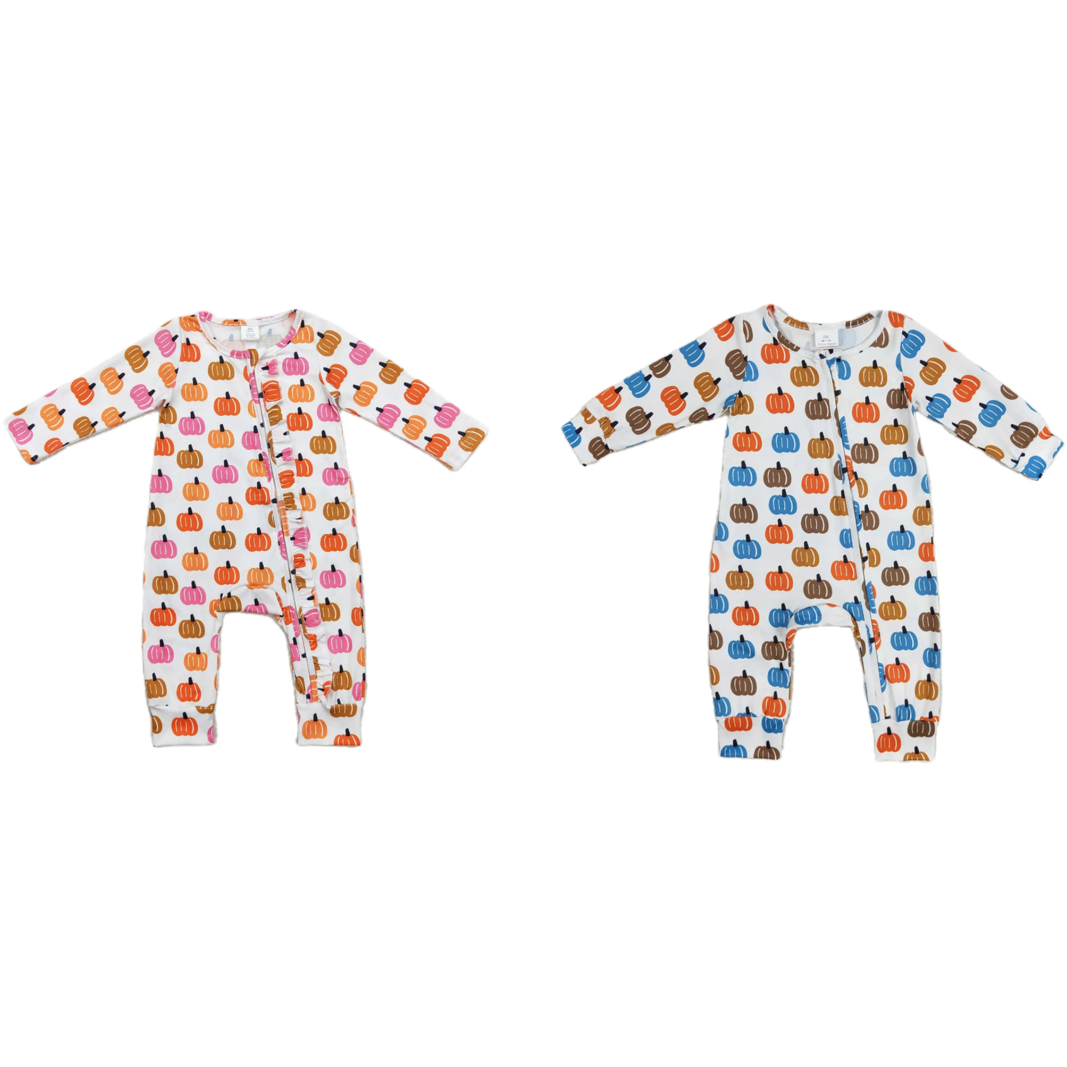 

Wholesale Newborn Coverall Bodysuit Jumpsuit Baby Boy Girl Zipper Kid Long Sleeves Pumpkin Thanksgiving Romper Toddler One-piece