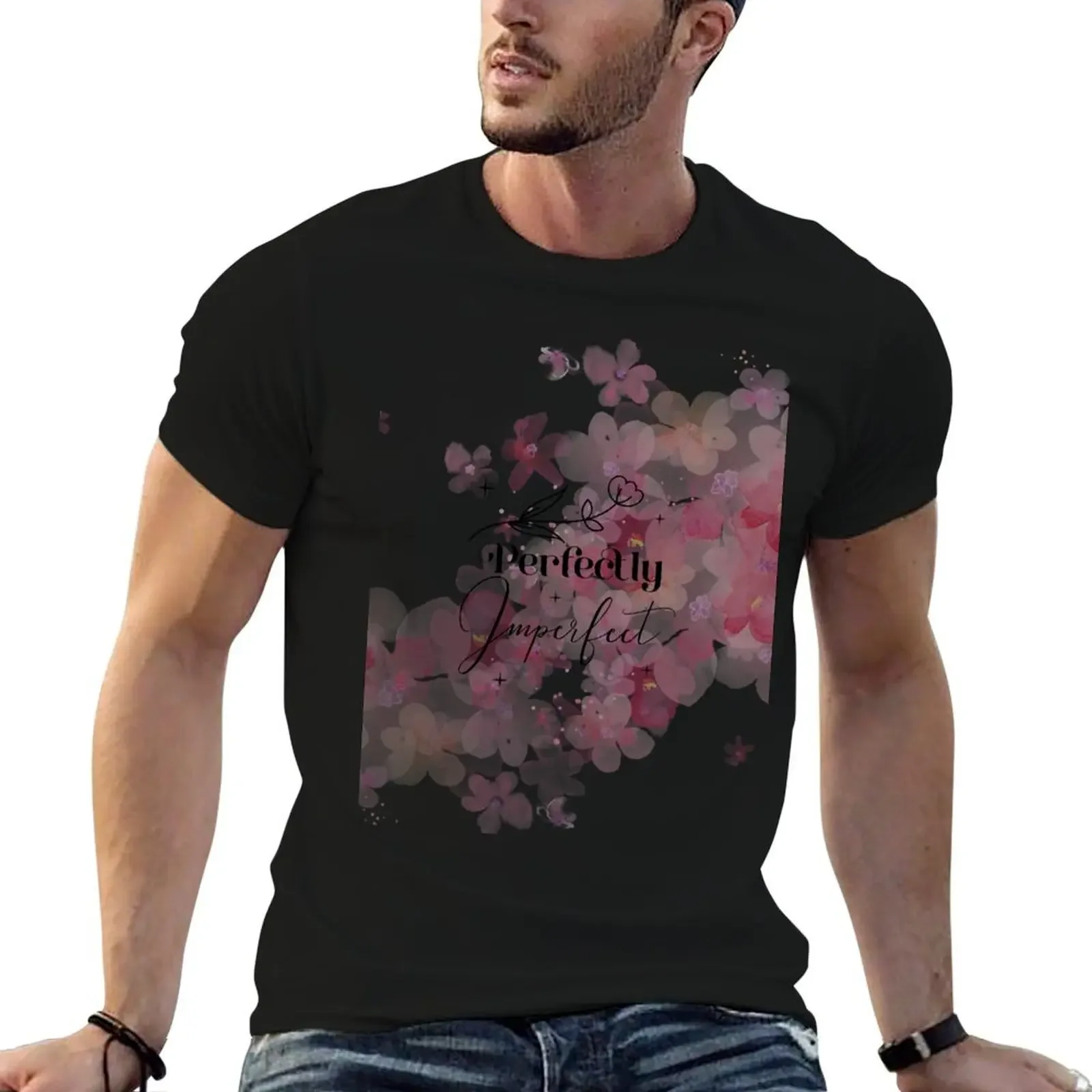 Perfectly Imperfect design T-Shirt plus size tops blanks clothing for men