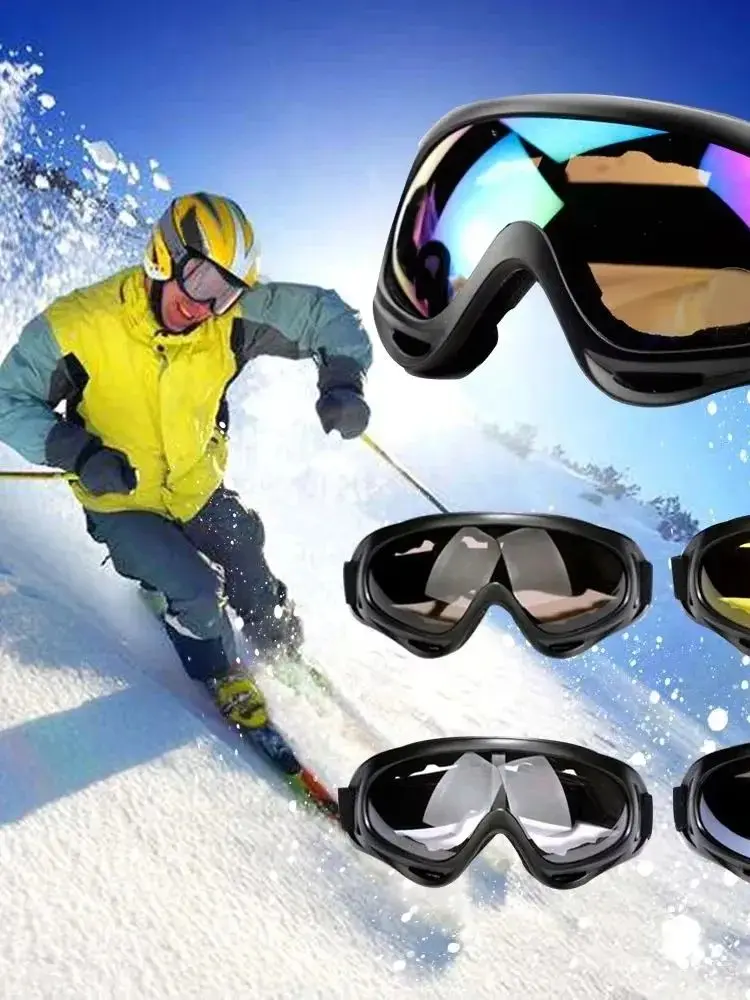AliExpress NONE Winter Windproof Skiing Glasses Goggles Outdoor Sports Eyewear Glasses Ski Dustproof Moto Cycling Lens Frame Sunglasses
