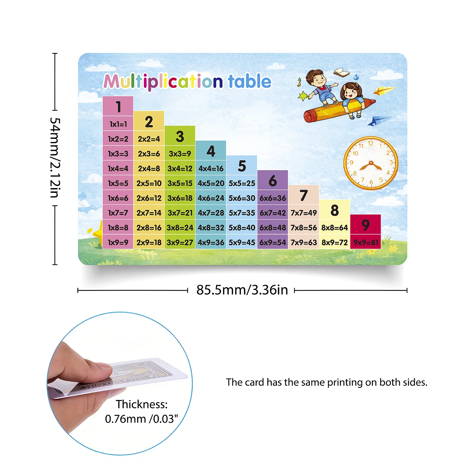 3PCS, Multiplication Table Cards, Times Tables Math Study Flash Cards, Educational Math Learning Chart, Classroom Teaching Aids,