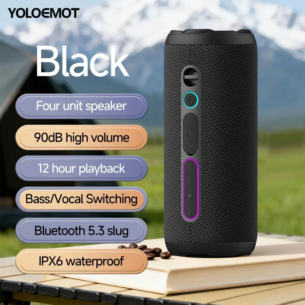 

Портативная Bluetooth-колонка T13, глубокая баса 24 Вт, водонепроницаемость IPX6, настоящая беспроводная стереосистема, RGB-подсветка, воспроизведение TF/AUX, для улицы, вечеринок