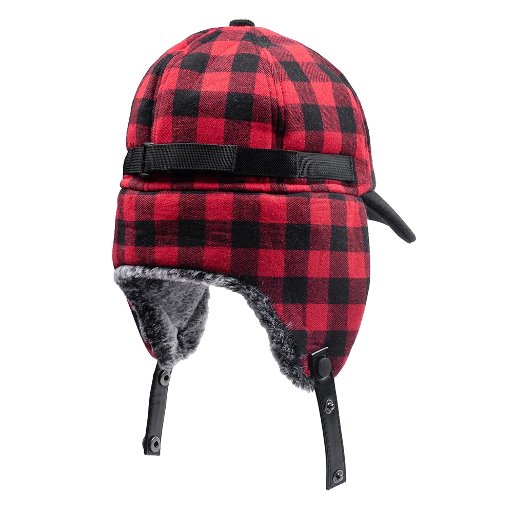 2023 الرجال النساء الشتاء الجاموس منقوشة الصياد الصيد قبعة شيربا الأذن اللوحات هنتر قبعة الصيد أفخم قبعة هدية الكريسماس