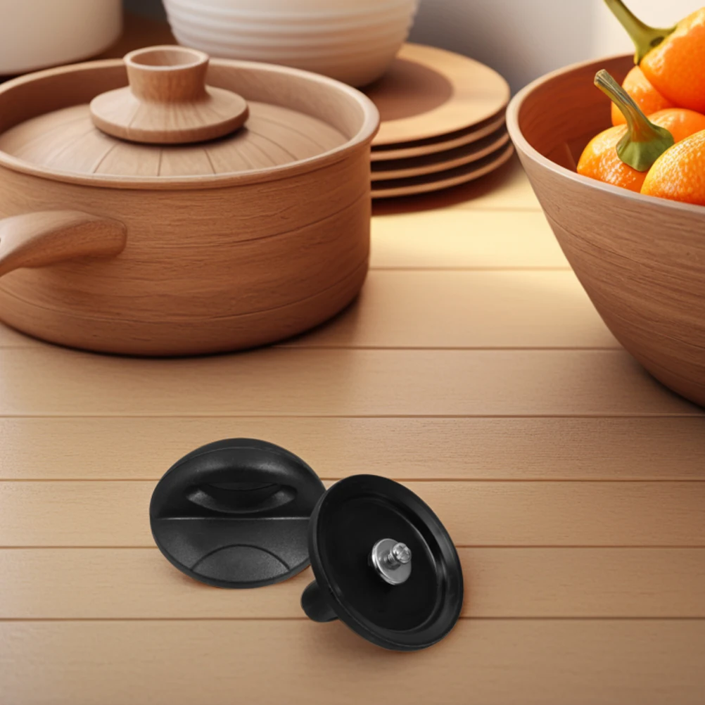 

2 Pcs Lid Handle Replacement Knob Accessories Cookware Black Compact Pot Handles
