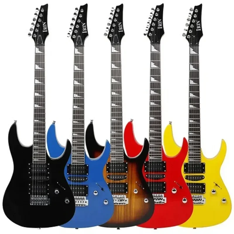 Guitarra eléctrica multicolor de 6 cuerdas, 24 trastes, cuerpo de arce, Guitarra eléctrica con bolsa, altavoz, accesorios de Guitarra necesarios