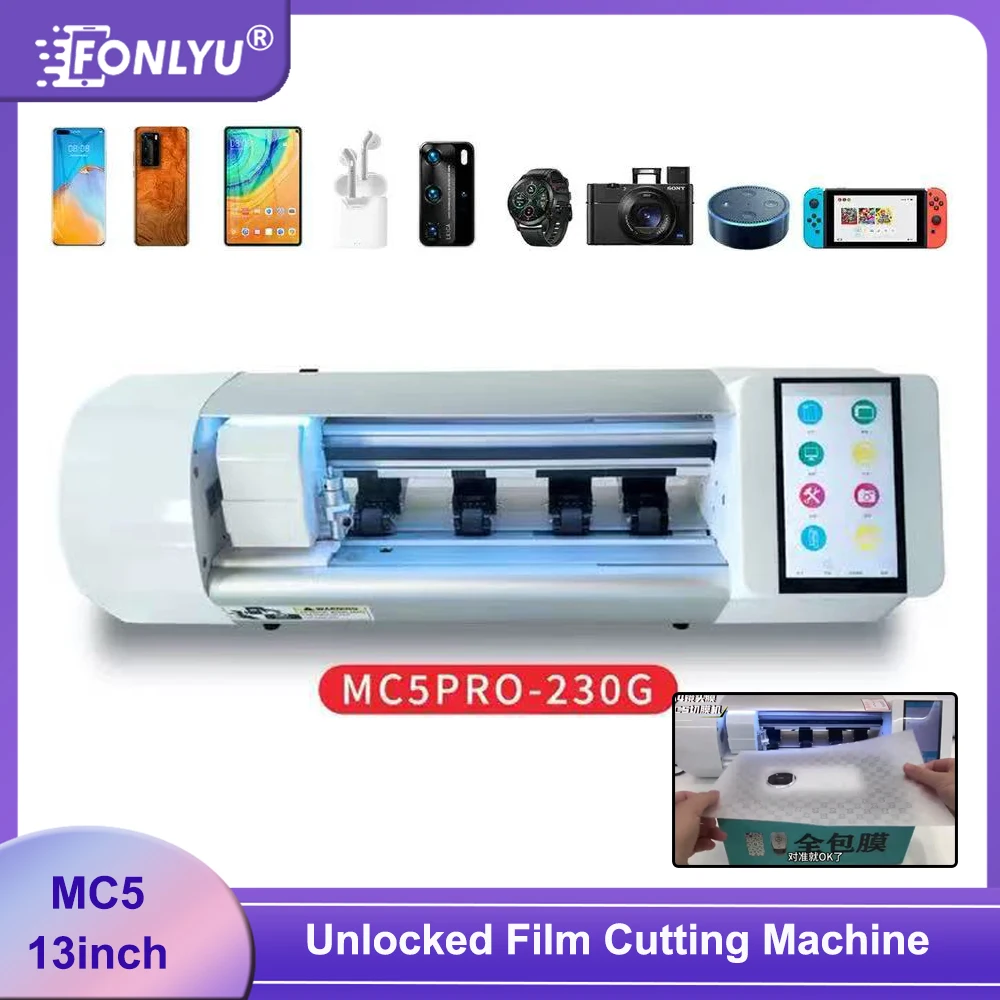 FONLYU Unlocked MC5 13inch Smart Mobile Phone Hydrogel Film Cutting Machine Screen Protector Back Sticker PPF Cutter Plotter