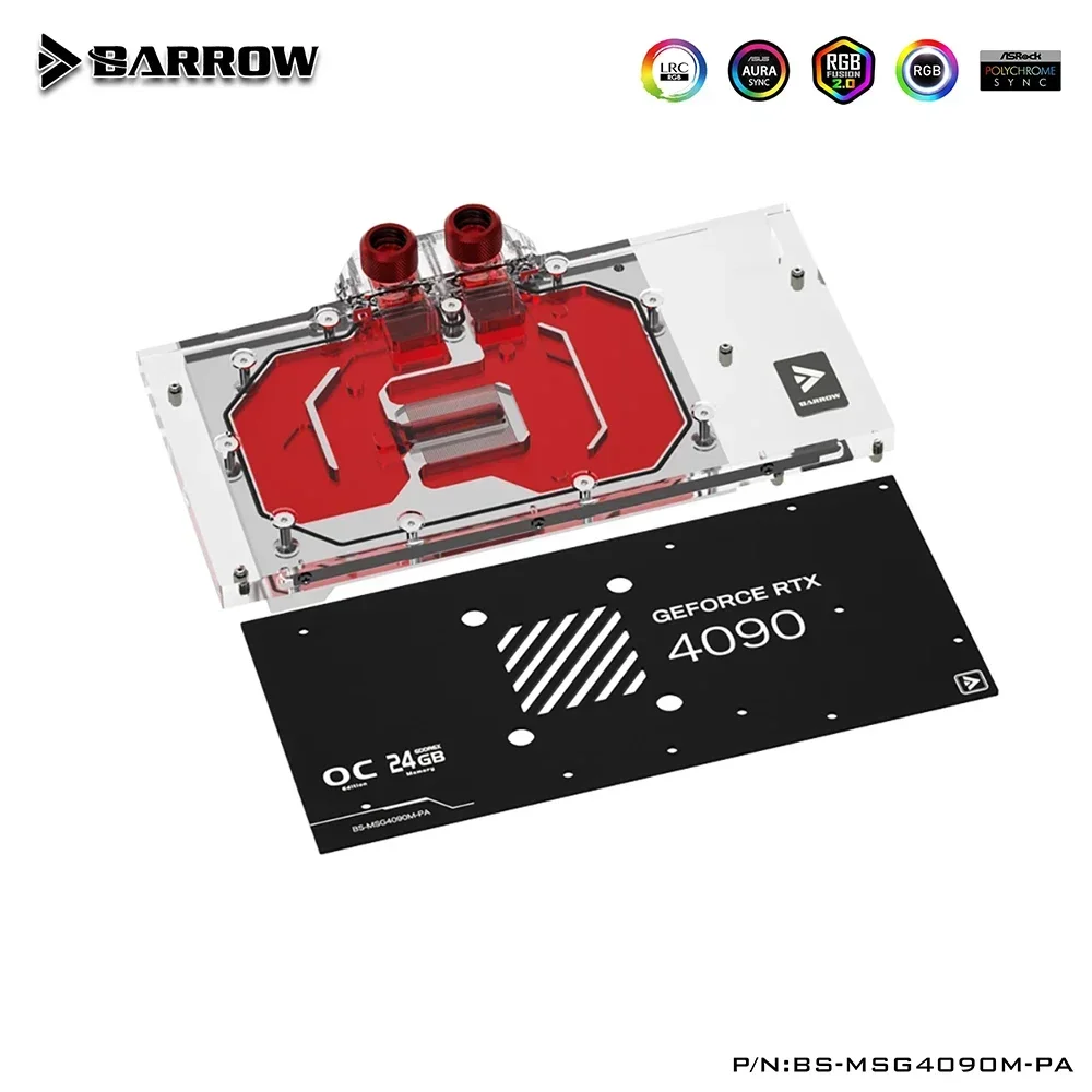 Imagem -02 - Barrow Msi Rtx 4090 Gaming x Trio 24g Suprim x 24g Cobertura Completa Bloco de Água Argb 5v 3pin Aura Sync