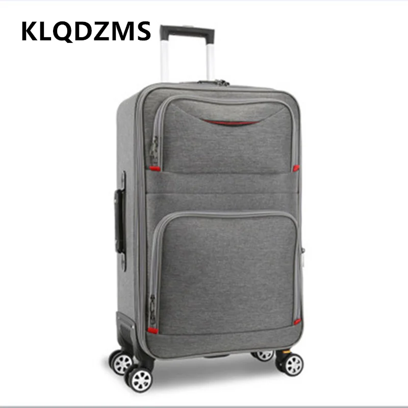 

KLQDZMS Oxford Cloth Suitcase 20"22"24"26"28 Inch Large Capacity Trolley Case Men's Business Boarding Box Rolling Luggage