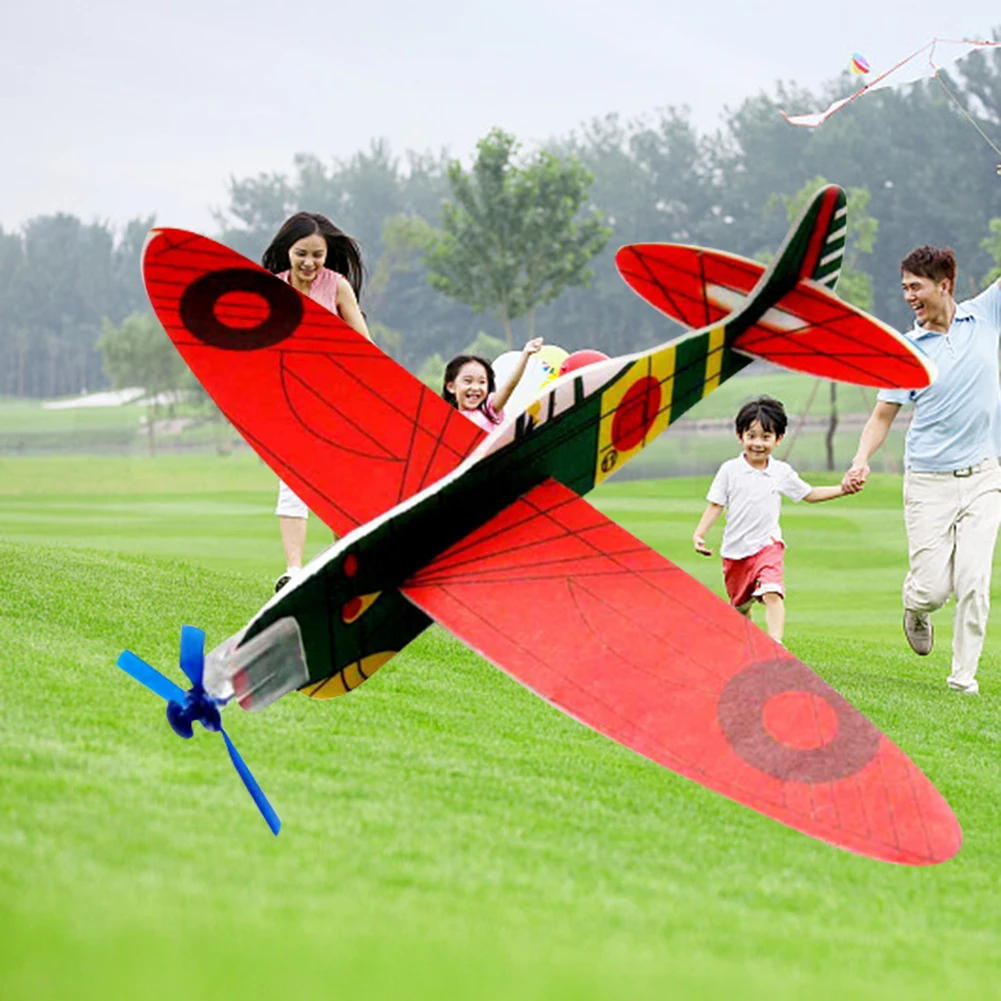Juguete de avión de espuma para niños, juguete de planeador pequeño para lanzar a mano, modelo de ensamblaje para deportes al aire libre, regalos de cumpleaños