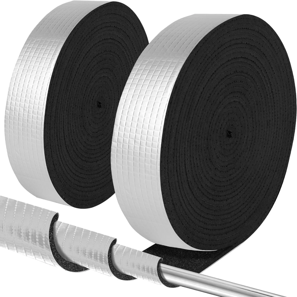 1-5Roll Winter Pipe Insulation Tape Antifreeze Self Adhesive Foam Foil Wrap for Outdoor Indoor Water Pipe Protection Sleeve