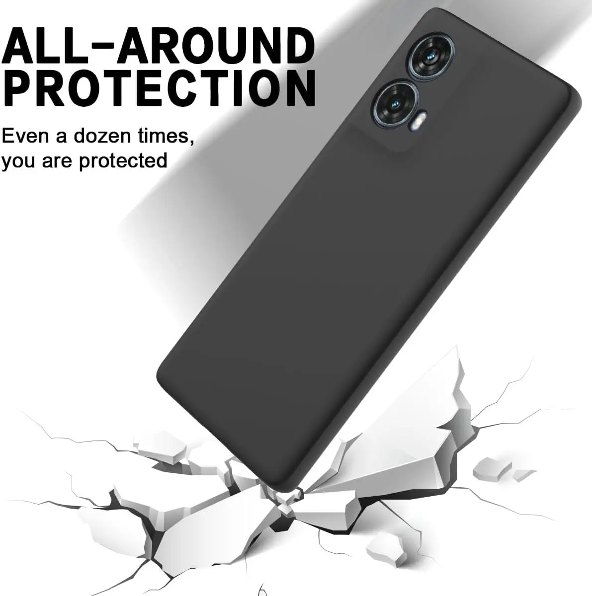 حافظة لهاتف Moto G85 باللون الأسود غير اللامع من مادة TPU لهاتف MOTOLORA Moto S50 Neo
