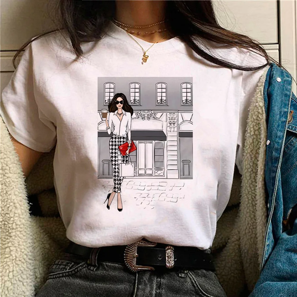 Women Print shirt girl anime Comfortable 2000s streetwear University Retro t shirt graphic Graphic 2000s Psychedelic Classic Y2k