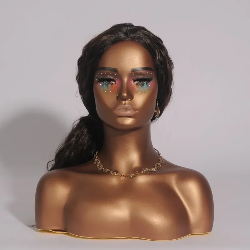 

Реалистичная черная женская голова манекена для демонстрации париков и аксессуаров