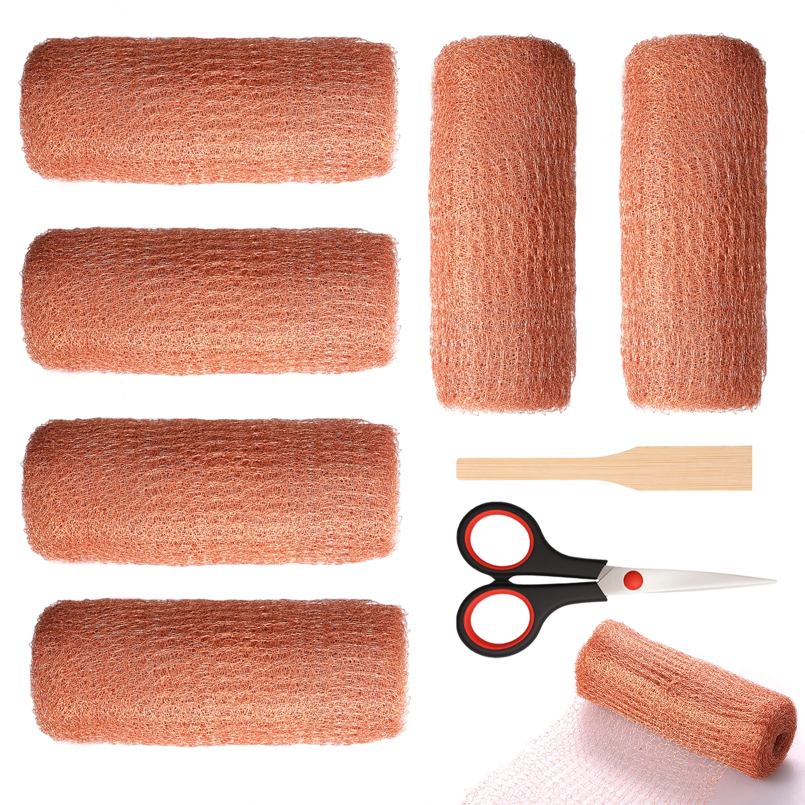 

Набор для борьбы с грызунами: 6 рулонов медной сетки 5 дюймов x 18 футов, нержавеющая медная сетка для защиты от слизней, улиток, птиц, мышей и крыс