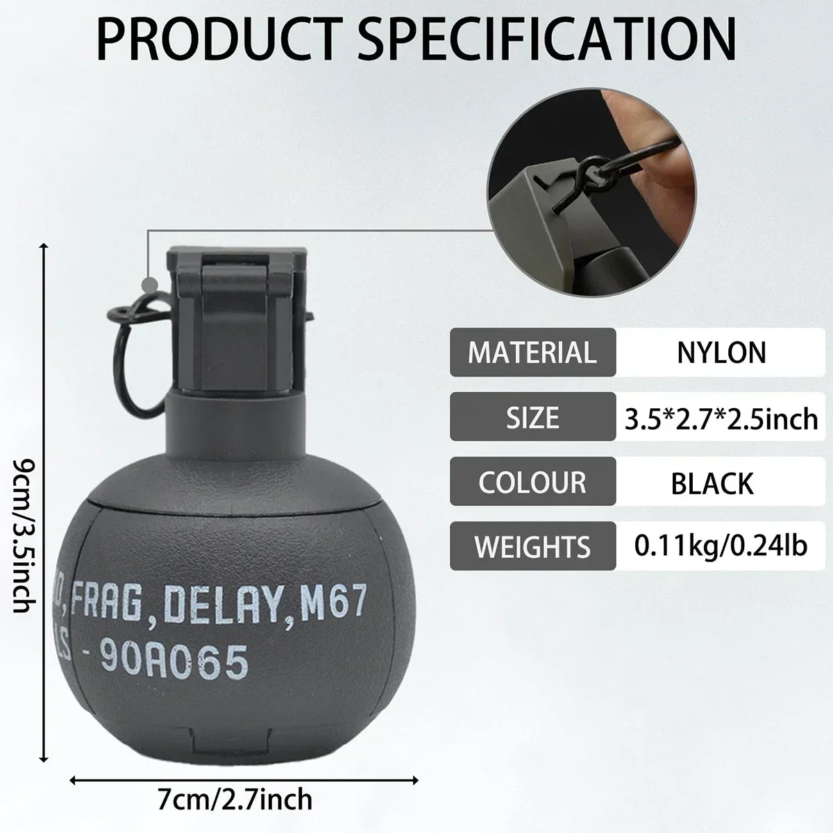 

M67 Hand Grenade Explosion Grenade Smoke Toy 1/3PCS, Nylon Grenade Model,for Airsoft Paintball Shooting.