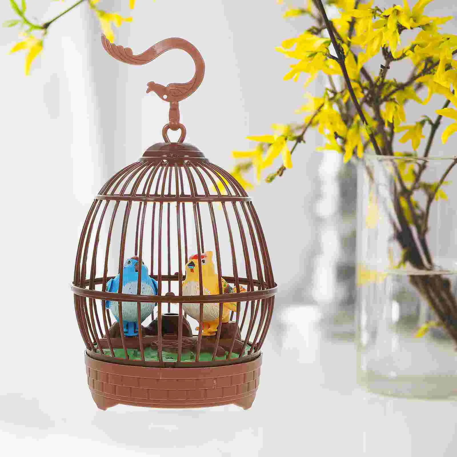 Jouet décoratif à commande vocale pour cage à oiseaux, simulation d'émulation amusante pour enfants, jouets pour animaux de compagnie intéressants