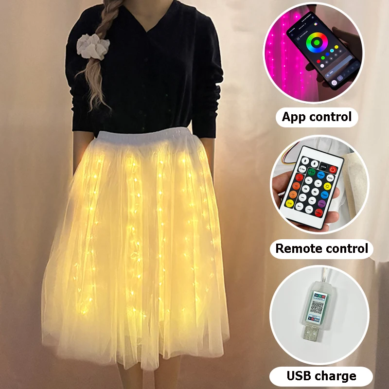 

Красочная светодиодная юбка для танца живота, меняющая цвет, светящаяся юбка, светящаяся танцевальная одежда для женщин и девочек, танцевальные сценические костюмы