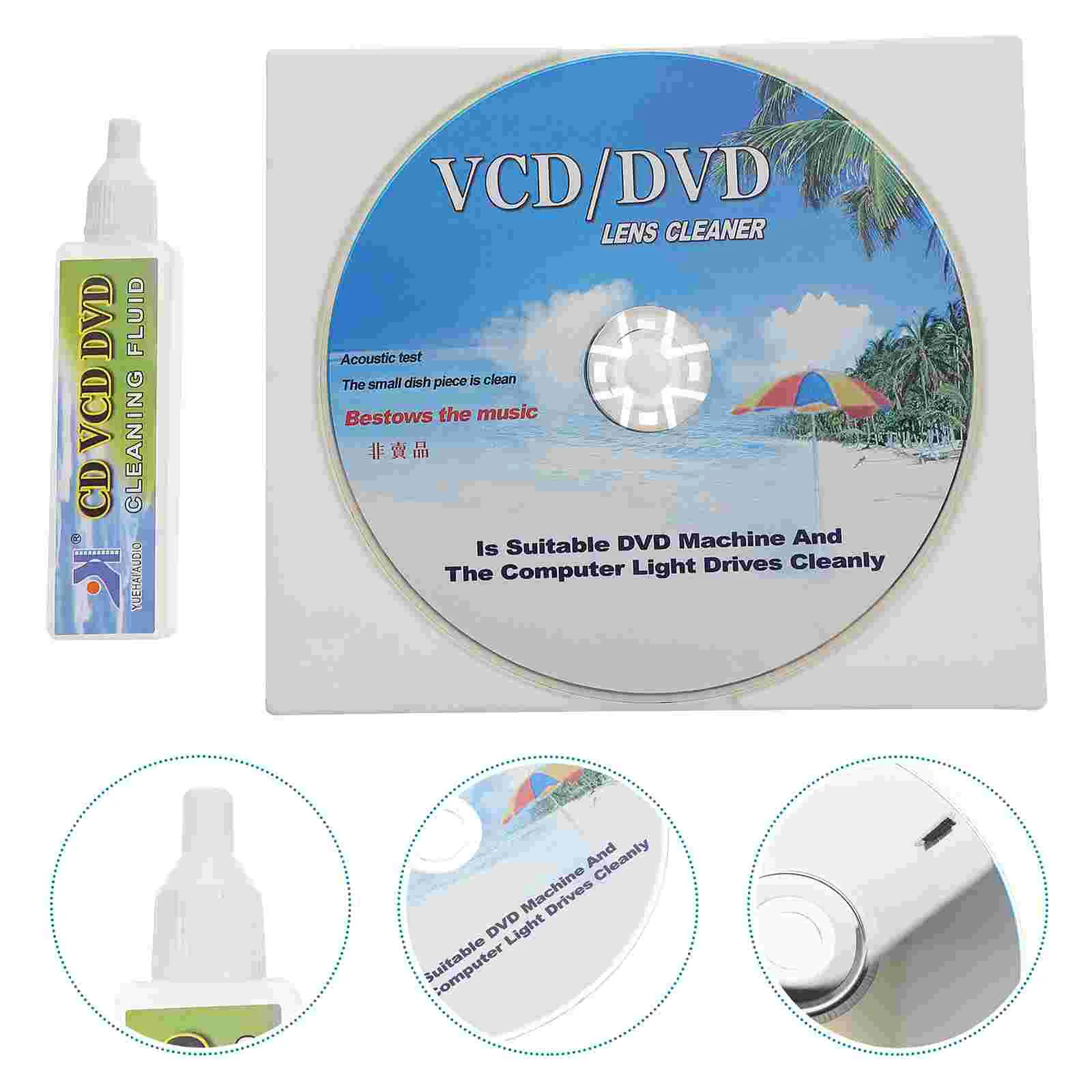 1 Set Disc Cleaning Set Player Maintain Equipment for CD/VCD/DVD Player CD Player Cleaning Kit CD Cleaning Brush