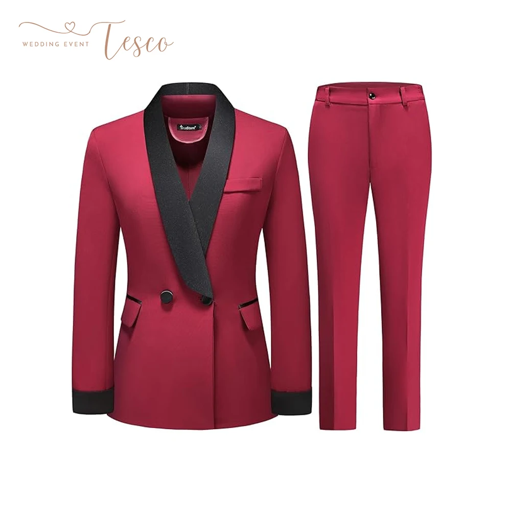 

Customized Women's Suit 2 Piece Set Smil Fit Women's Jacket Shawl Collar Blazer Office Business or Wedding Event