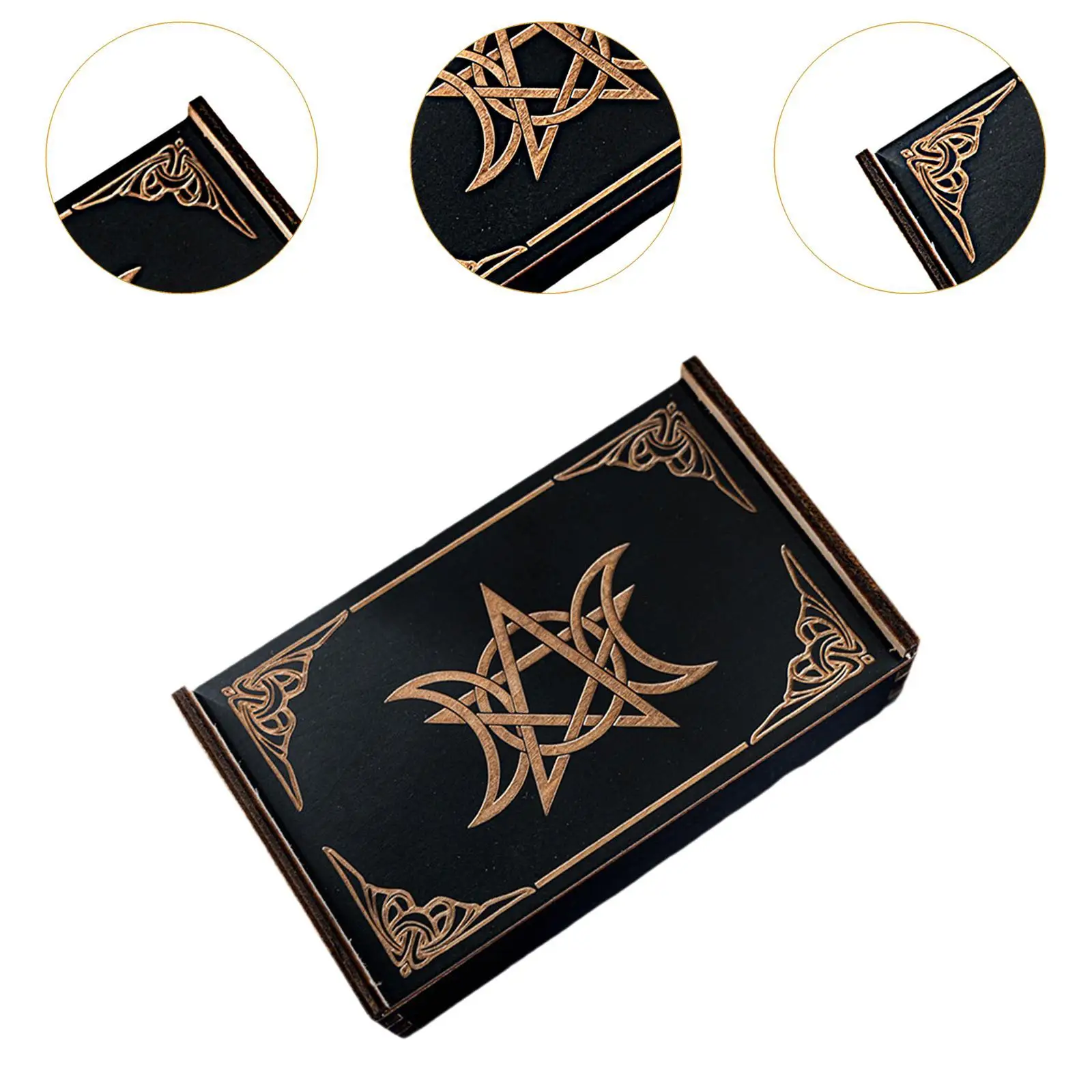 Tarot-Box aus Holz, Kartenhalter, Geschenk, Sammlerstück, dekorative Spielkarten, verschiebbares Schmuckstück, Andenken-Box, Karten-Organizer, Tarot-Kartenetui