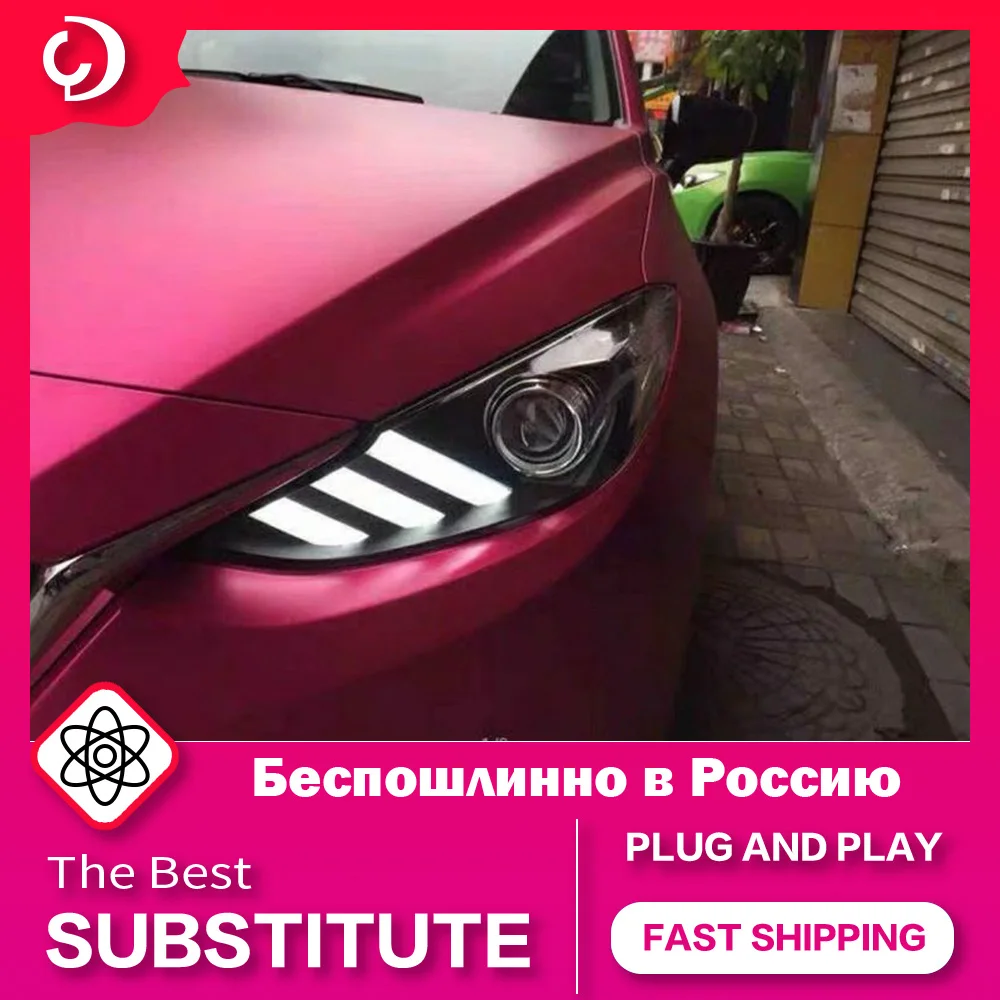 AKD Car Styling Headlights for Mazda 3 Axela 2014-2016 Hatchback Mustang LED Headlight DRL Led Projector Auto Accessories