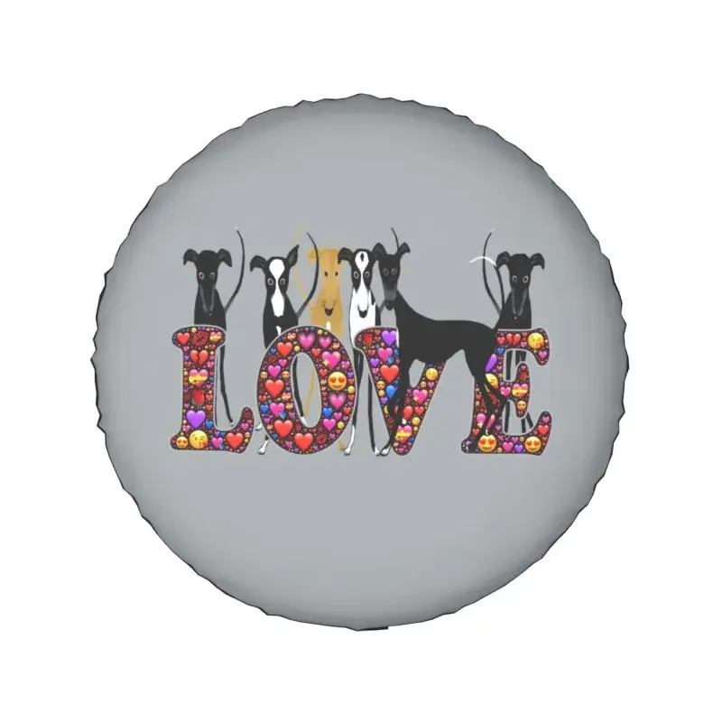 Love Hounds Spare Tire Cover for Grand Cherokee Jeep RV SUV 4WD 4x4 Greyhound Whippet Dog Car Wheel Covers 14