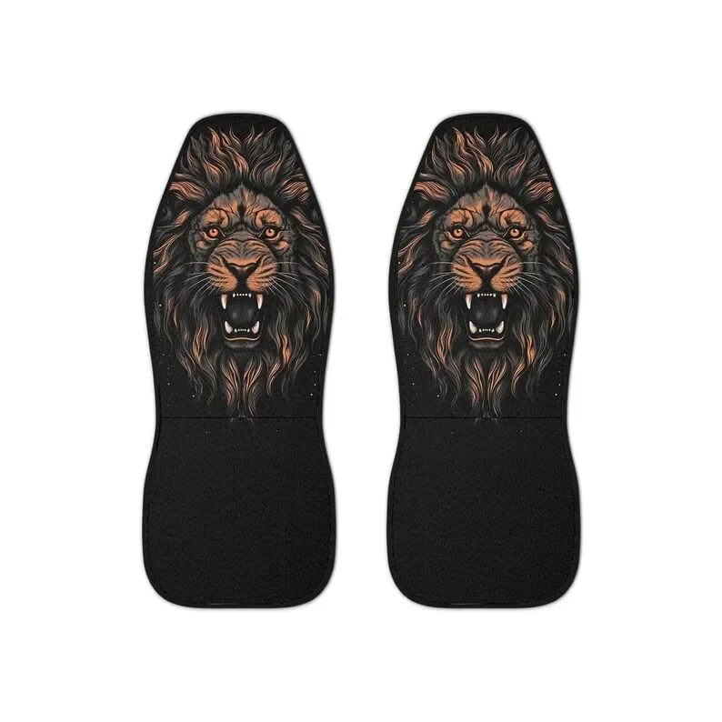 Epic Roaring Lion Car Seat Covers - Bold, Stylish Auto Interior Accessory, Universal Fit, Durable Polyester,  Covers