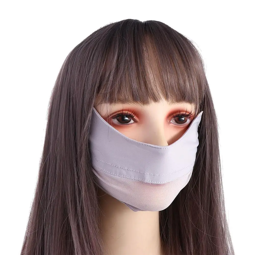 

Solid Color For Men Fishing Silk Scarf Hiking Eye Protection Sunscreen Veil Anti-uv Face Cover Ice Silk Face Scarf Face Scarves