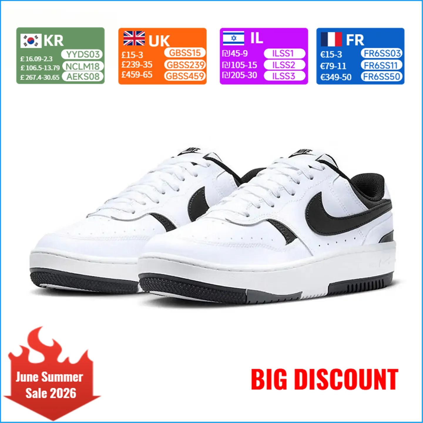 

Nike Gamma Force White Black Low-Top Skate Shoes for Women Black/White DX9176-100