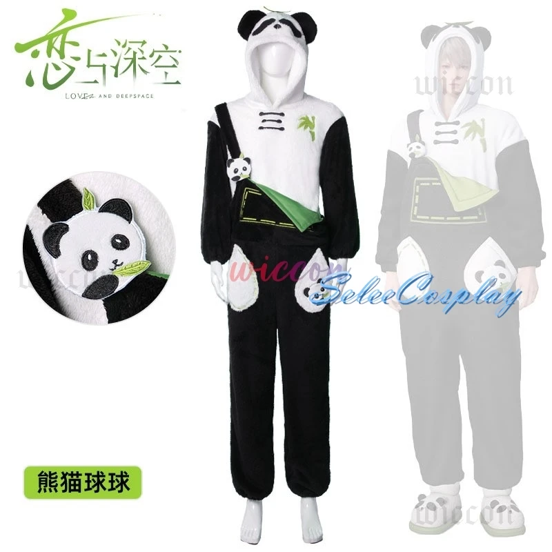 Amor e espaço profundo traje jogo panda terno rafayel zayne xavier sylus cosplay loungewear qiyu bonito macacão traje