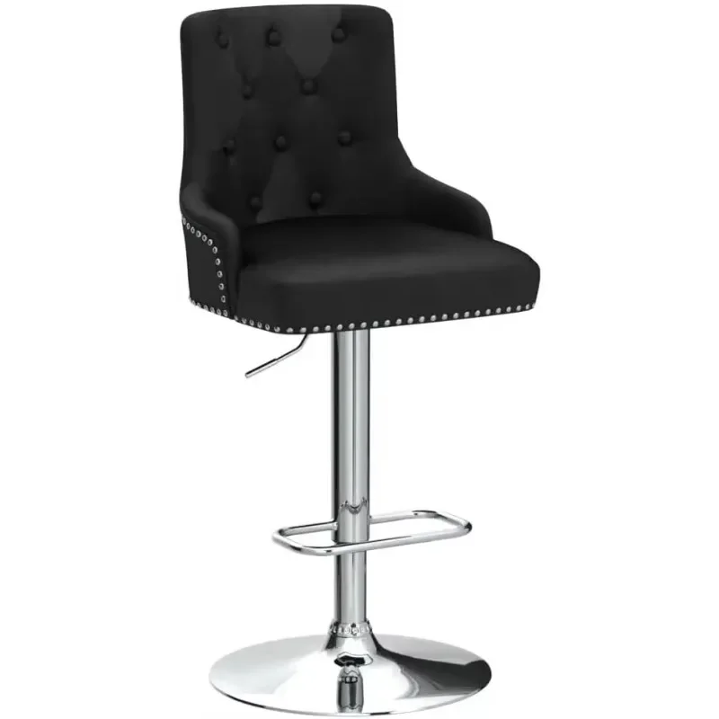 

BestsellerBestsellerKitchen High Bar Stool Set of 4 Black Barstool Chairs Adjustable Height Counter Bar Chairs Velvet Swivel Bar