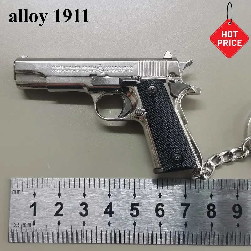 2026 Newest 1:3 Mini Alloy Pistol Model M1911 Toy Gun Removable Keychain Shell Pop-up Unzip Gadget Men's Gifts Decoration Crafts