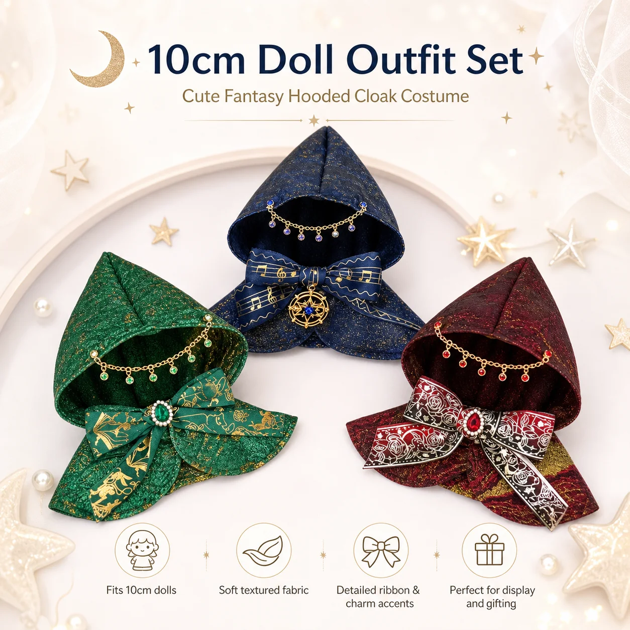 10cm Cotton Doll Clothes Magic Cloak Series Exquisite And Gorgeous Gothic Style Brilliant Colors Suitable For Various Body Types