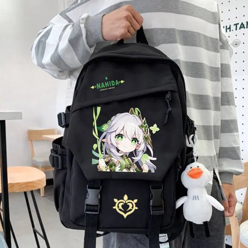 

Genshin Impact Girls, Ins Style Campus Versatile Large Capacity Backpack For Boys, Middle And High Students School Bag Anime