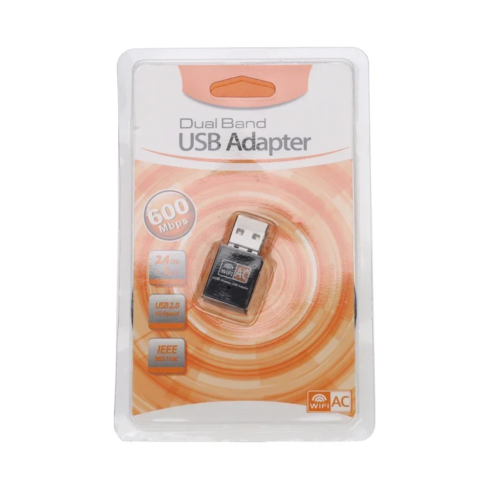 50 قطعة 600Mbps USB واي فاي محول لاسلكي ثنائي النطاق 2.4 جيجا هرتز 5 جيجا هرتز هوائي Lan Usb إيثرنت استقبال بطاقة شبكة الكمبيوتر